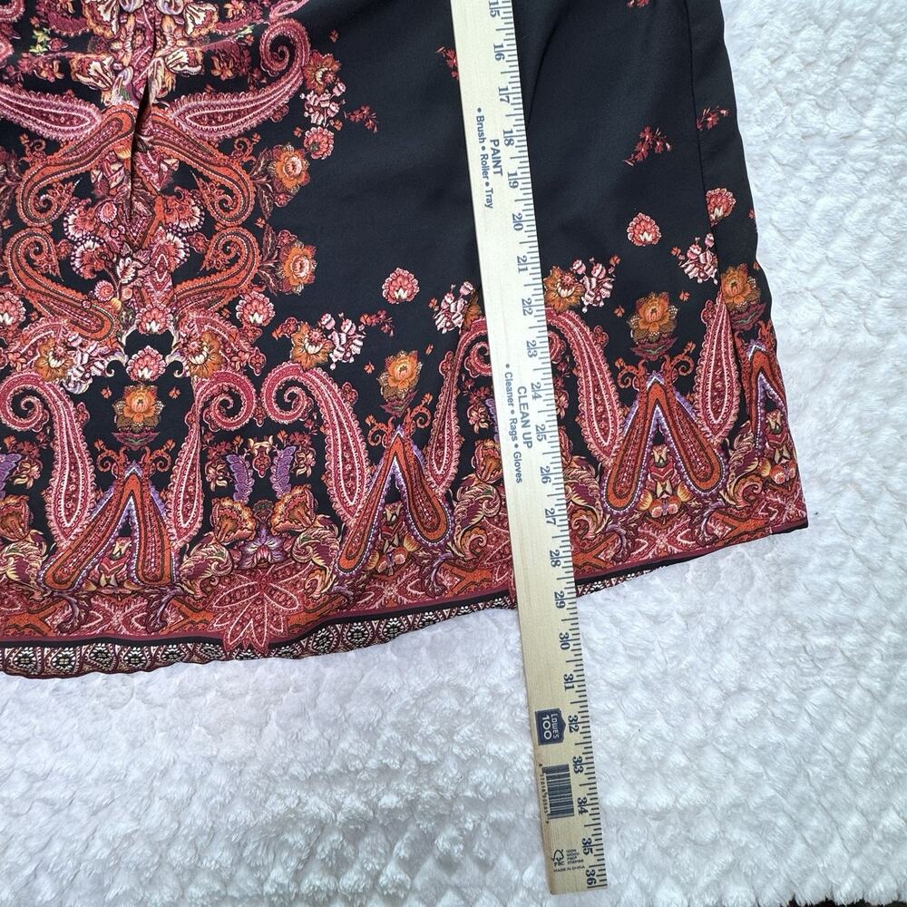 Fig And Flower Women’s Tunic Top Paisley 3/4 Sleeve Pink And Black Size 2XL - Picture 7 of 10